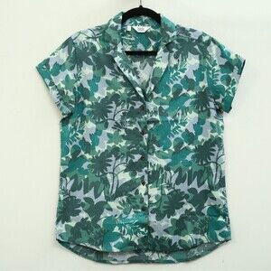 Bridge & Burn Tunic Shirt Top Short Sleeve Collared Buttondown Printed M 286702
